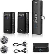BOYA Wireless Lavalier Microphone for Android USB-C Phone Plug Play External Type-C Mic for iPhon...