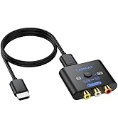 CAMWAY Upgraded RCA to HDMI Converter with HDMI Cable - Higher Quality Images 16:9/4:3 Conversion...