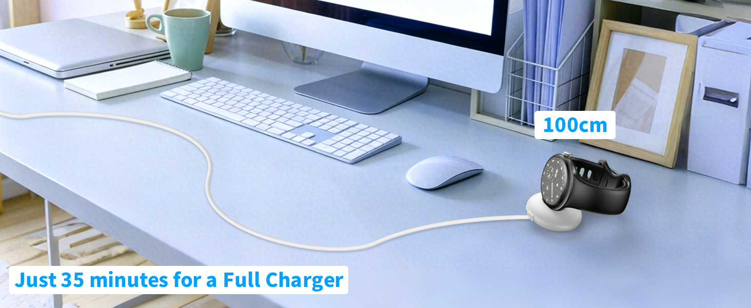 for Pixel Watch 4 Charger Dock, Quick Charging Type-C Charge Cable 3ft 1m black