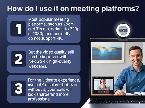 This is an instruction guide for using the webcam in an app.