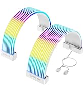Sirlyr RGB LED Strips for PSU Cables - ARGB Lighting Sleeves for Power Supply Cable Extensions, F...