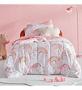 SLEEP ZONE Kids Unicorn Bedding Comforter Set Full/Queen Size - Super Soft &amp; Cute Printed 3-Piece...