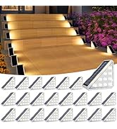 VOLISUN Solar Step Lights for Outside 24 Pack, Solar Stair Lights Outdoor Waterproof IP67, LED Ou...