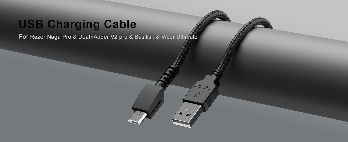 USB Charging Cable for Razer Mouse Charger for Razer Viper, Basilisk, Naga, Mamba, Deathadder