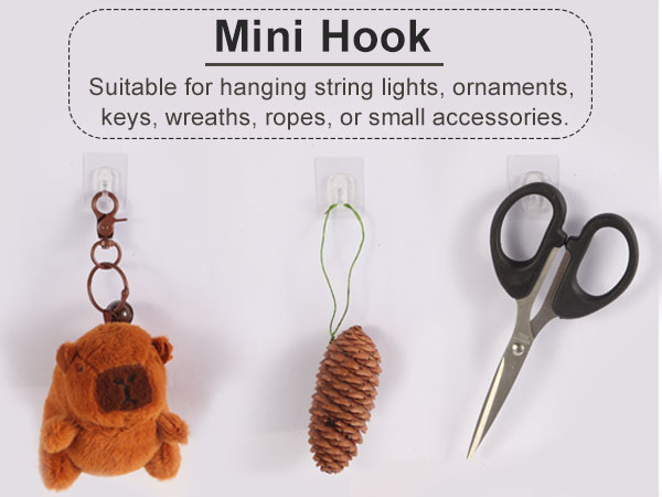 small hooks with adhesive; adhesive hooks small; mini hooks; small wall hook; command hook clear