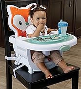 Infantino Grow-with-Me 4-in-1 Convertible High Chair, Fox-Theme, Space-Saving Design, Booster and...