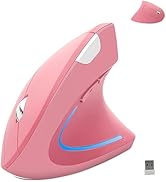 Wireless Mouse Ergonomic Vertical Mouse Ergo High Presion Optical Lightweight Cordless LED Light ...
