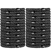 Black Hair Ties, Funtopia 30 Pcs Elastic Hair Ties for Women Girls, No Metal No Slip Hair Bands B...