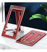 ULIKTO Cell Phone Stand Fully Foldable Height Adjustable Desktop Phone Holder Aluminum Alloy Phon...