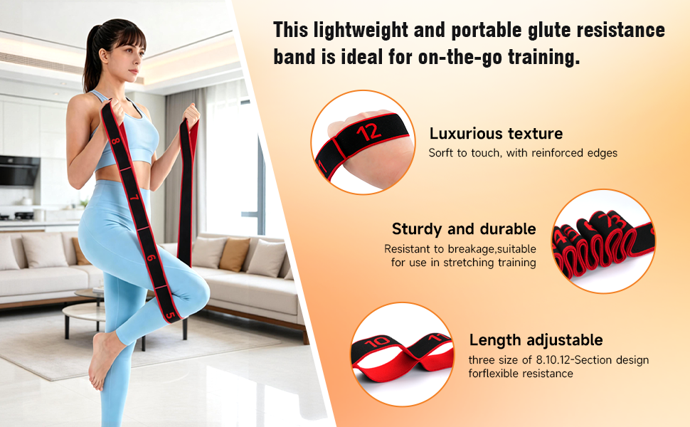 This lightweight and portable glute resistance band is ideal for on-the-go training.