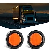 Nilight 2.5Inch Round Marker Light 2PCS Amber 13LED Marker Clearance Light Flush Mount With Plug ...