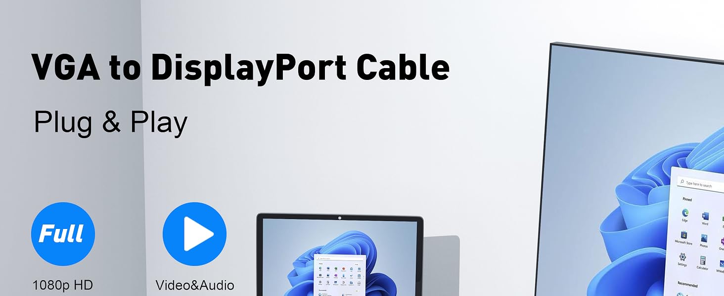 vga to displayport cable