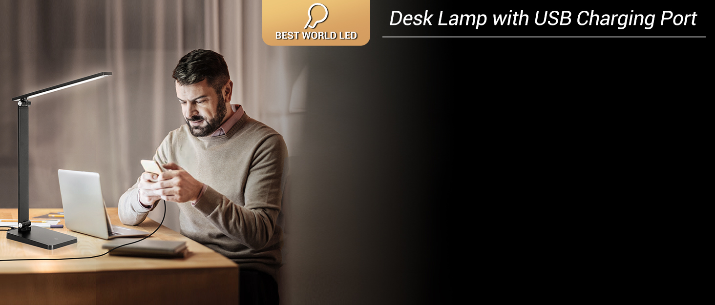 Desk Lamp with USB Charging Port