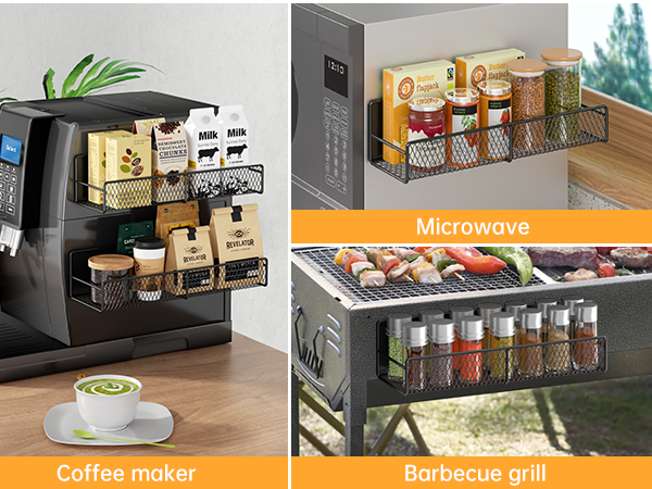 dtuqyx Magnetic Spice Rack for Refrigerator, Metal Strong Magnet Shelf, Space Saving Spice Organizer