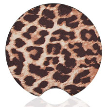 car coasters leopard car cup holder coaster for drinks neoprene rubber cup pad mat for women for men