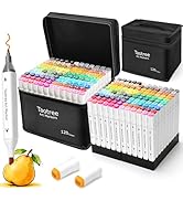Taotree Alcohol Markers 120 Colors with Case &amp; Holders, Dual Tips Art Coloring Markers Pens, Chis...