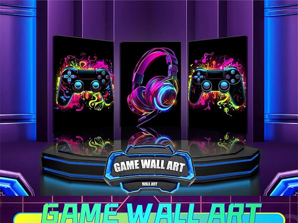 Neon Gaming Video Game Room Wall Art