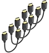 Short HDMI Cables 1 Ft, 5-Pack Thin 4K HDMI Cables Braided- High Speed HDMI 2.0 Cable Male to Mal...