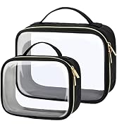 PACKISM Clear Makeup Bags - TSA Approved Toiletry Bag with Handle Large Opening, Clear Toiletry B...