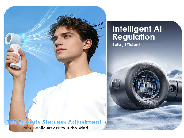 100 speeds adjustment controlled by a sliding button, quiet operation that won't disturb you