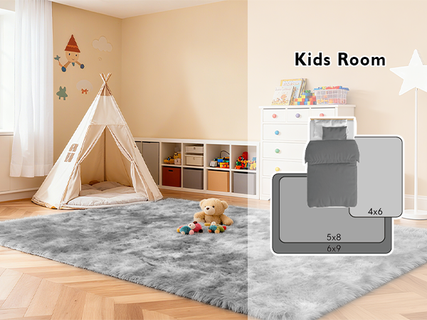 shag area rug for kids room