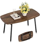 WOHOMO Folding Coffee Table Rustic Small Coffee Tables for Living Room Farmhouse Portable Table f...