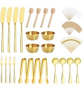 Foyucool 94 Pcs Charcuterie Board Accessories, Stainless Steel Cheese Spreaders Forks Spoons Mini...