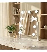 Hollywood Vanity Mirror with Lights, 9 Dimmable LED Bulbs Lighted Makeup Mirror with Detachable 1...