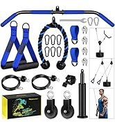 RENRANRING Fitness LAT and Lift Pulley System Gym - Upgraded LAT Pull Down Cable Machine Attachme...