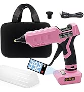 Cordless Hot Glue Gun, 20V Cordless Glue Gun Full Size with 20 Glue Sticks, Upgraded Digital Temp...