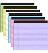 6 Pack Wide Legal Pads 11" x 9.5" Landscape Notepad College Ruled Note Pad | Narrow Ruled 30 Shee...