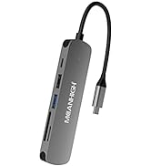 MEANHIGH USB C Hub 6-in-1 Type C to HDMI Adapter with 4K 60Hz Multiport Dongle 100W PD Charging D...