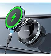 Lamicall 15W for MagSafe Car Mount Charger - [78+LBS Strongest Suction] Magnetic Wireless Car Cha...