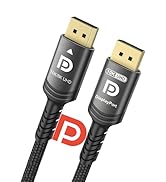 Ubluker 10K 8K 4K DisplayPort Cable 40Gbps 6.6 FT, VESA Certified DP to DP Cable v1.4 v1.2 Nylon ...