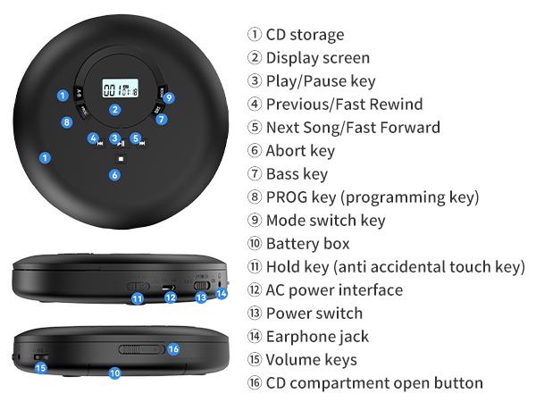 portable cd player with headphones