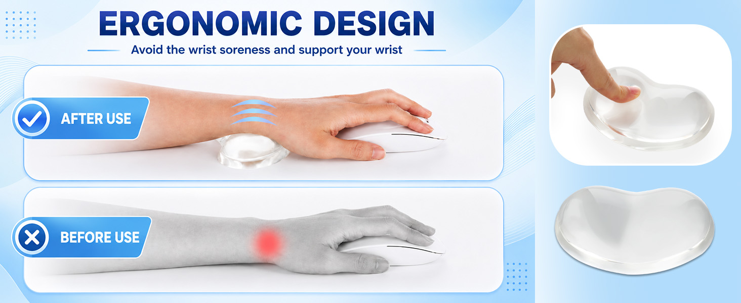 Our mouse wrist rest is made to fit your wrist and give you the most comfort and support.