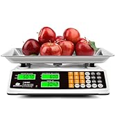 Price Computing Scale 88lb/40kg Commercial Food Scale for Produce Meat Weighing with Stainless St...