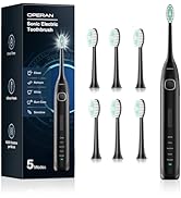 Operan Electric Toothbrush for Adults Sonic Rechargeable Toothbrush with Smart Timer 5 Modes 6 Br...