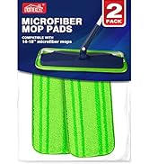 HOMEXCEL Microfiber Mop Pads 2 Pack,Reusable Washable Cloth Mop Head Replacements Thick Spray Wet...