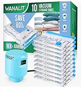 WANALIT Vacuum Storage Bags with Electric Pump, 10 Pack Jumbo Size(40"x28") Reusable Compression ...