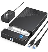 3.5 Hard Drive Enclosure, CLAVOOP USB 3.0 Internal Hard Drive Case for 3.5 inch SATA HDD Up to 20...