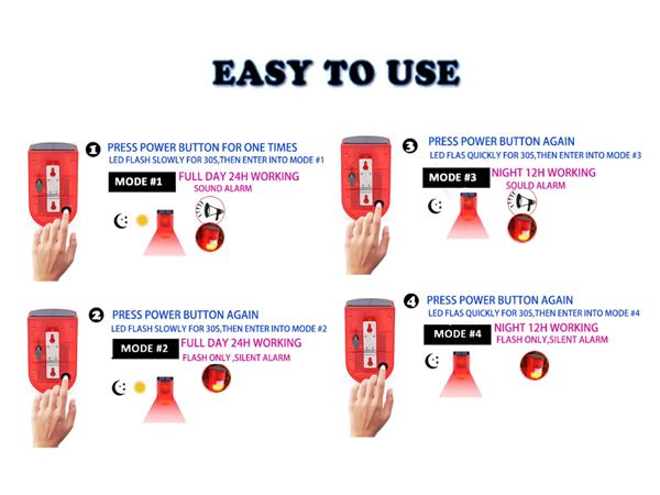 motion detector alarm dog barking alarm little noise alarms motion sensor alarm solar strobe light