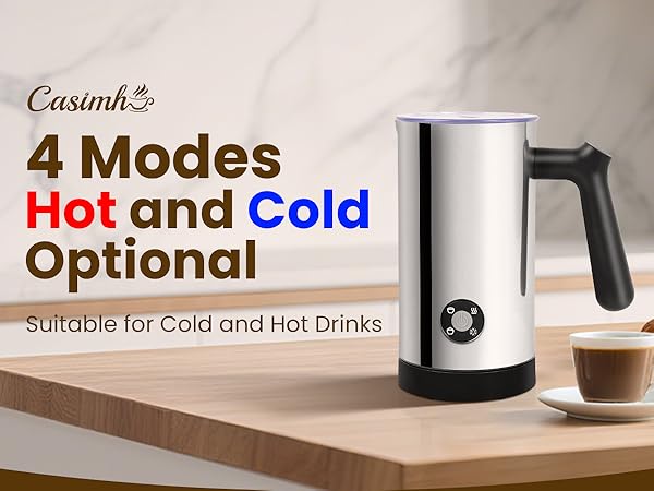 milk frother for cold and hot drinks