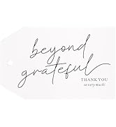 G2PLUS Thank You Gift Tags, Beyond Grateful Tags, 50PCS Thank You So Very Much Tags, Black Modern...