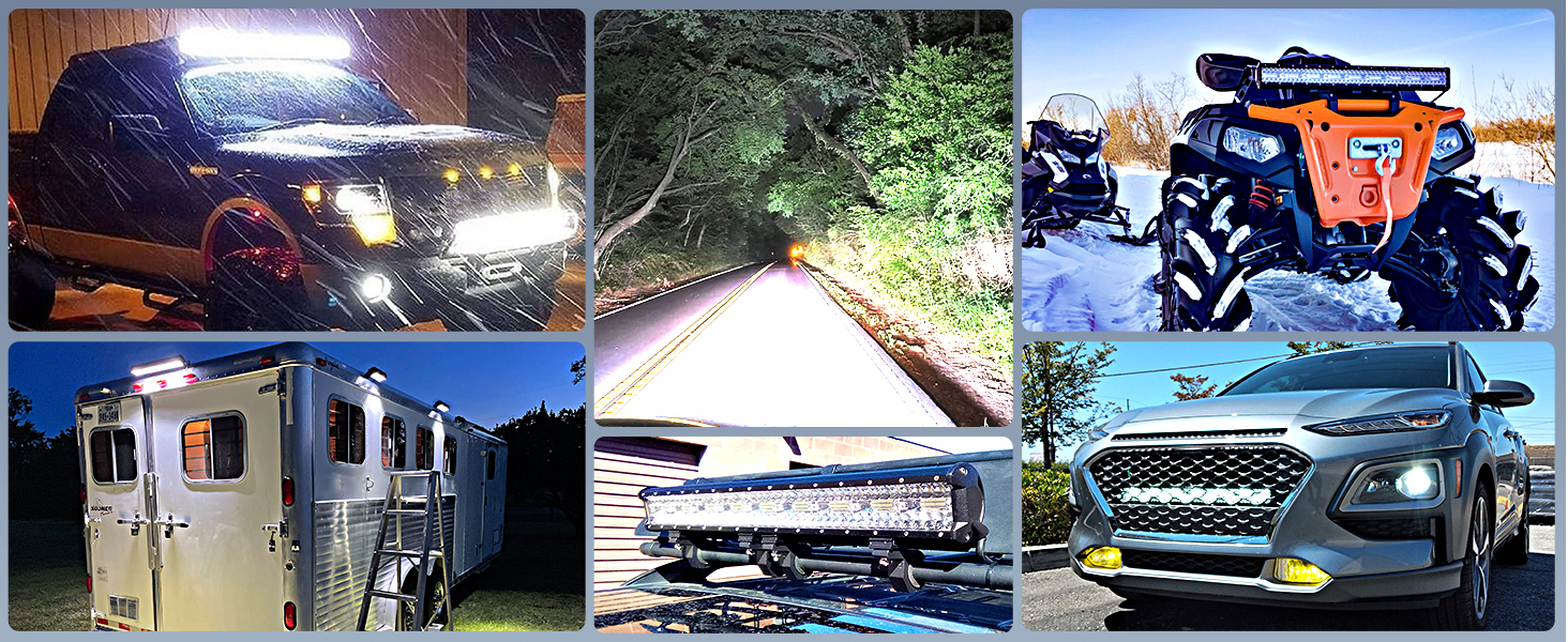 LED Light Bar Triple Row Flood Spot Combo Driving