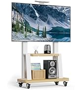Mobile TV Stand Rolling TV Cart with Wheels for 32-75 Inch Flat/Curved Led/LCD/OLED Portable Floo...