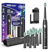 SEAGO Electric Toothbrush with 10 Brush Heads,Travel Toothbrush with Travel Case and Toothbrush H...