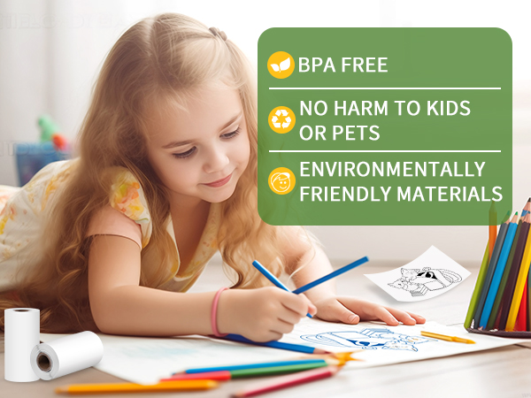 BPA FREE mini printer thermal paper thermal sticker paper
