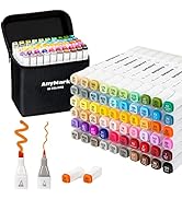 AnyMark Alcohol Markers, 60 Colors Alcohol Markers Set, Dual Tips Alcohol-Based Art Markers for K...