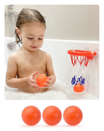 bath toys bathtub basketball hoop for toddler kid boy and girl fun play water toy bathtime 3 balls